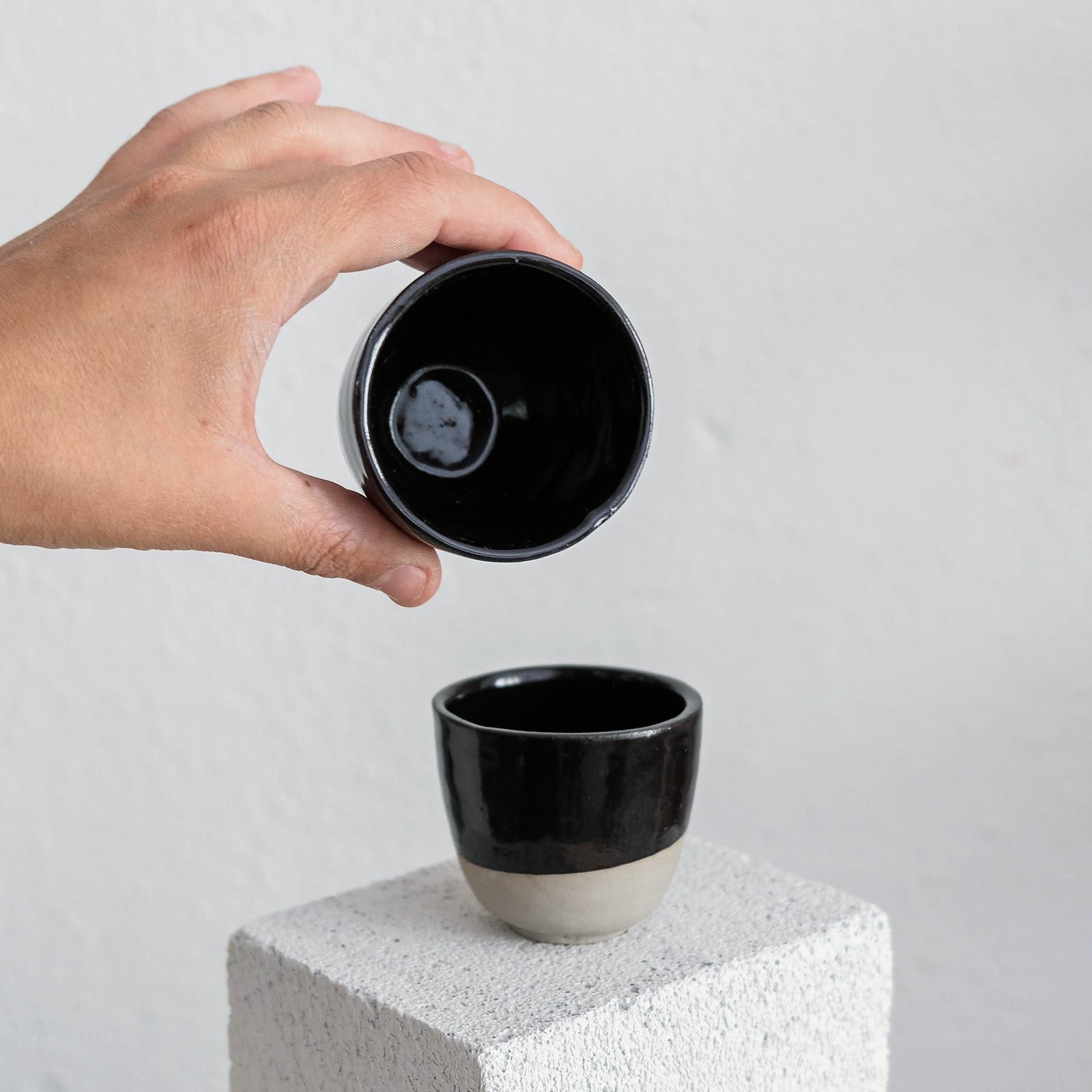 Dani - Porcelain Espresso Cups - Glossy Black - Set of 2
