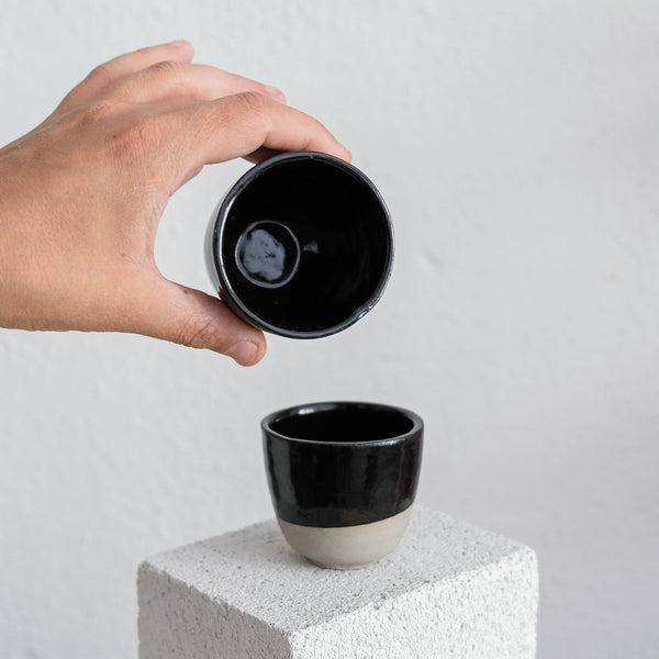 Dani - Porcelain Espresso Cups - Glossy Black - Set of 2