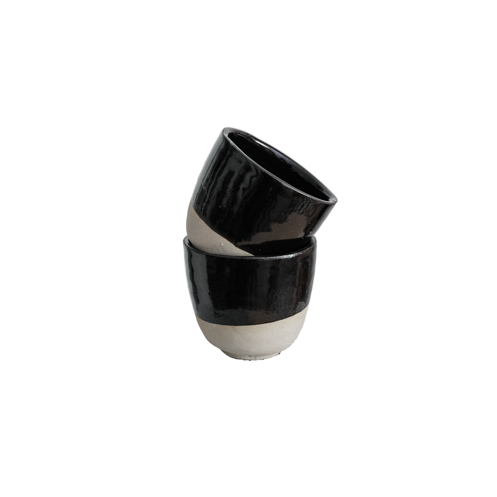 Dani - Porcelain Espresso Cups - Glossy Black - Set of 2