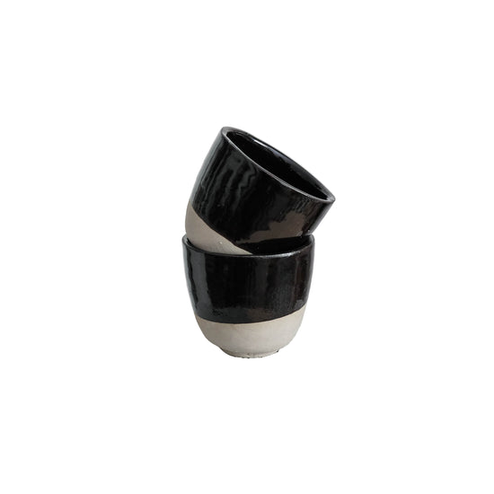 Dani - Porcelain Espresso Cups - Glossy Black - Set of 2