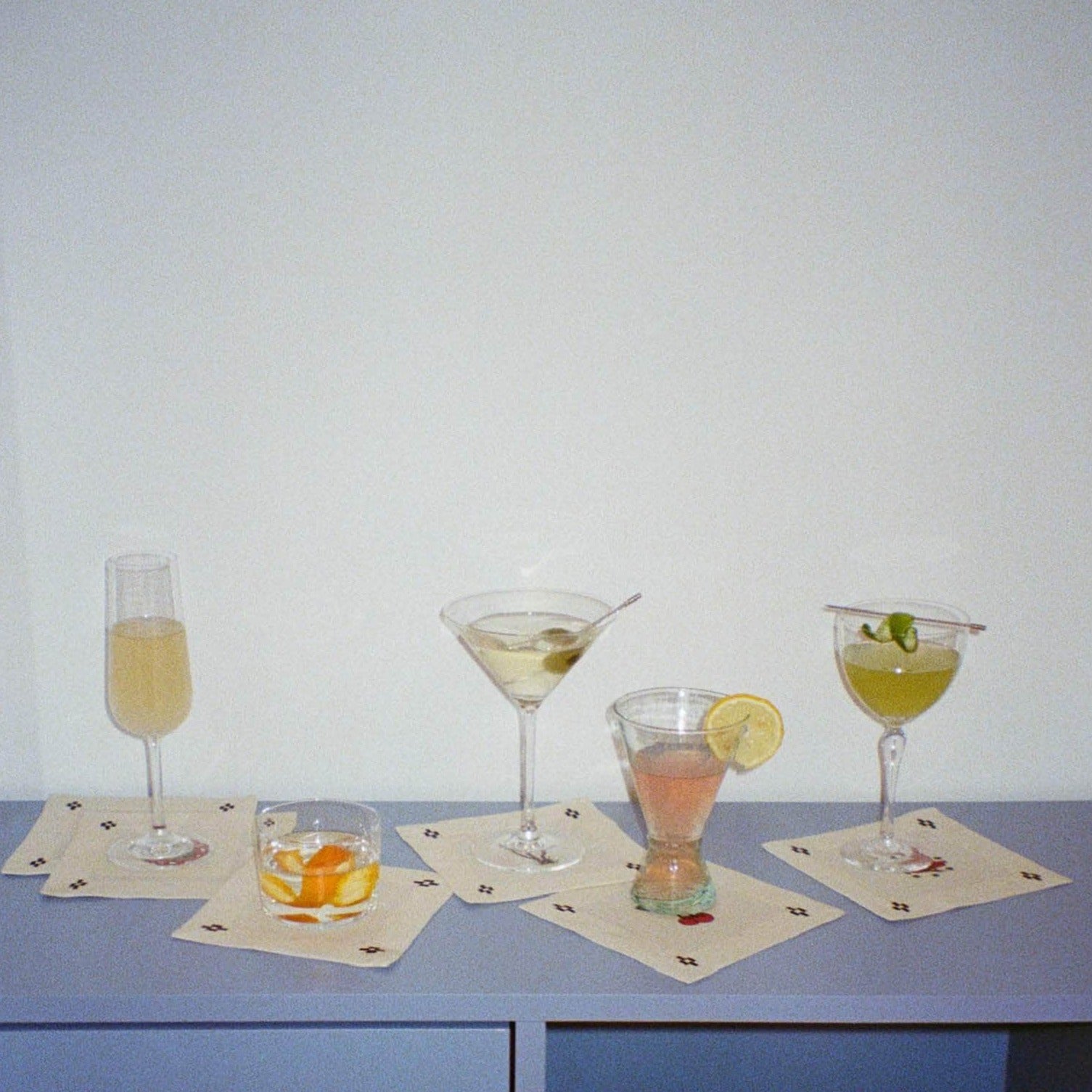 Re-Work Cocktail Napkins in Black Interior Print- Set of Four