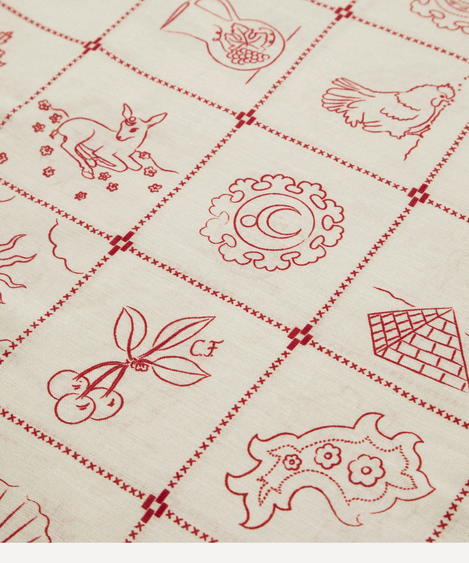 Redwork Tablecloth Red
