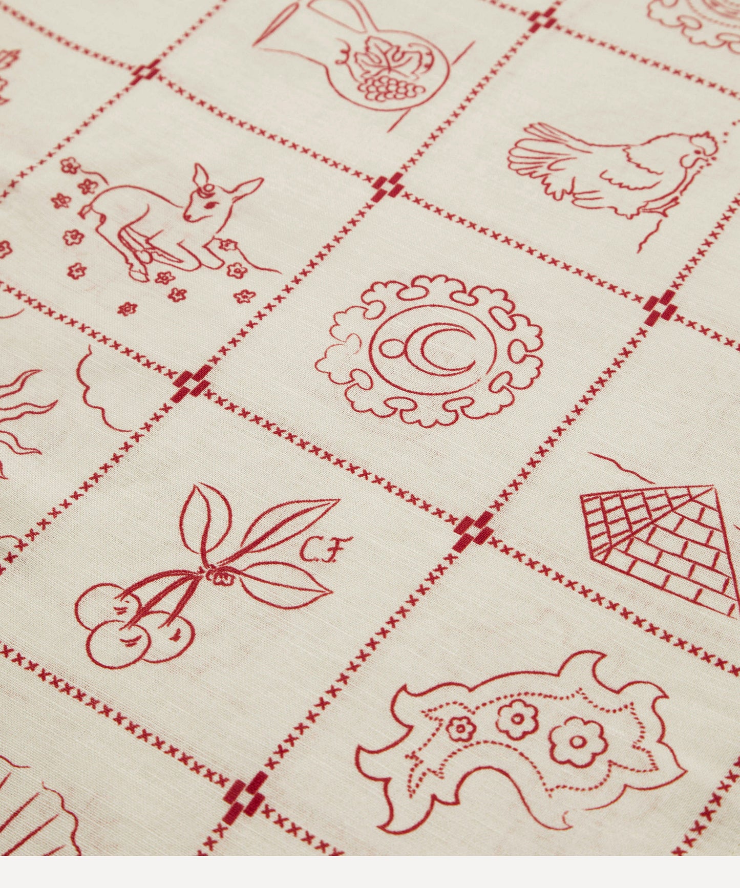 Redwork Tablecloth Red
