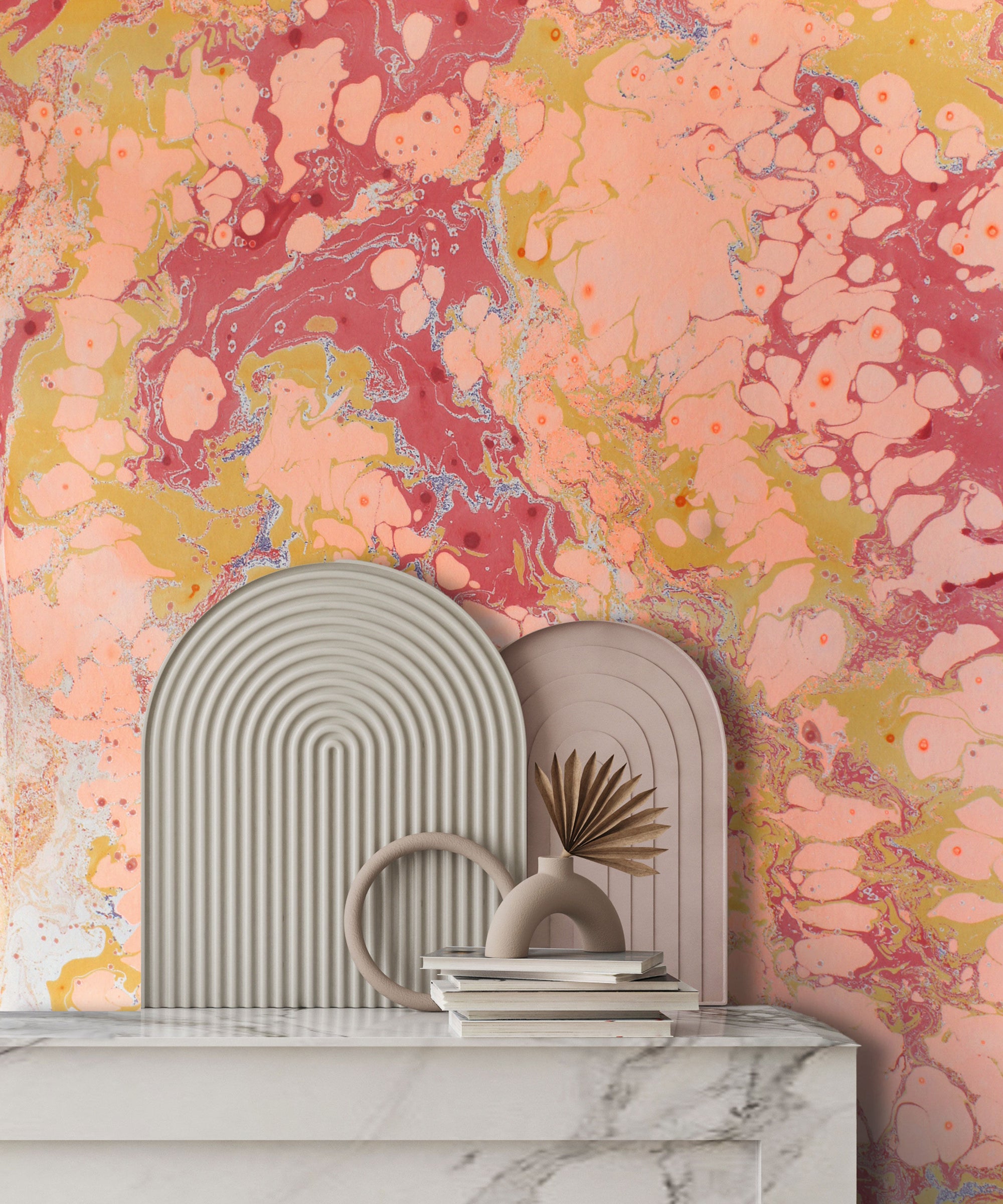 Suminagashi 'Desert' - A Hand Printed Wallpaper