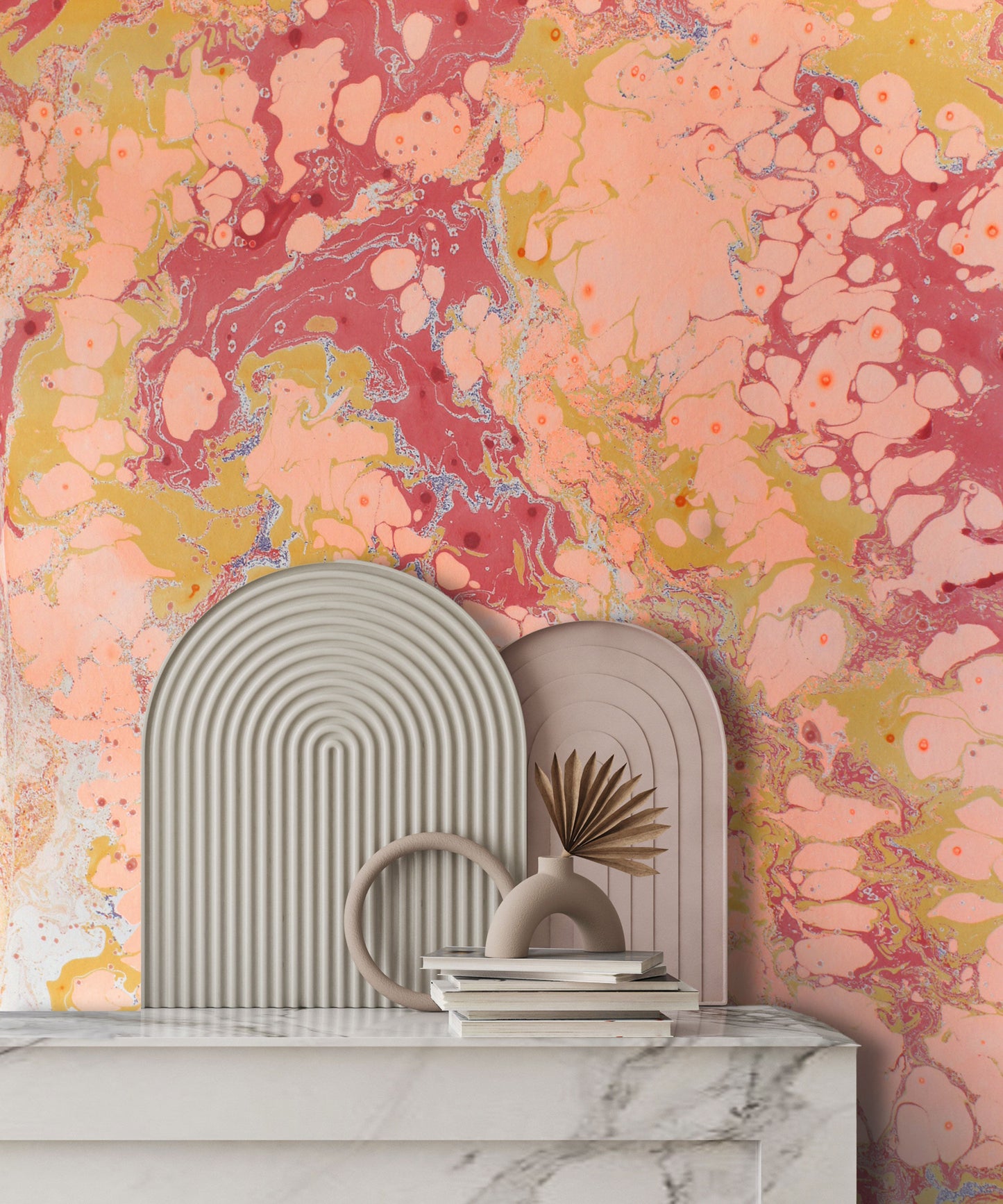 Suminagashi 'Desert' - A Hand Printed Wallpaper