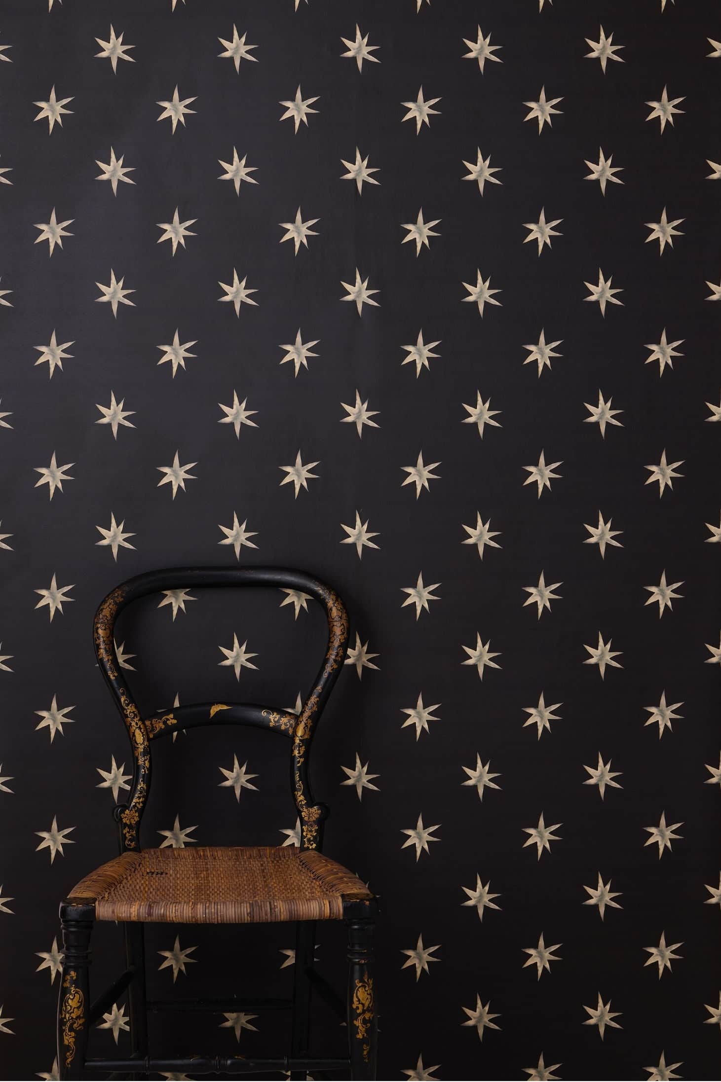 Ink Star Large Black Wallpaper