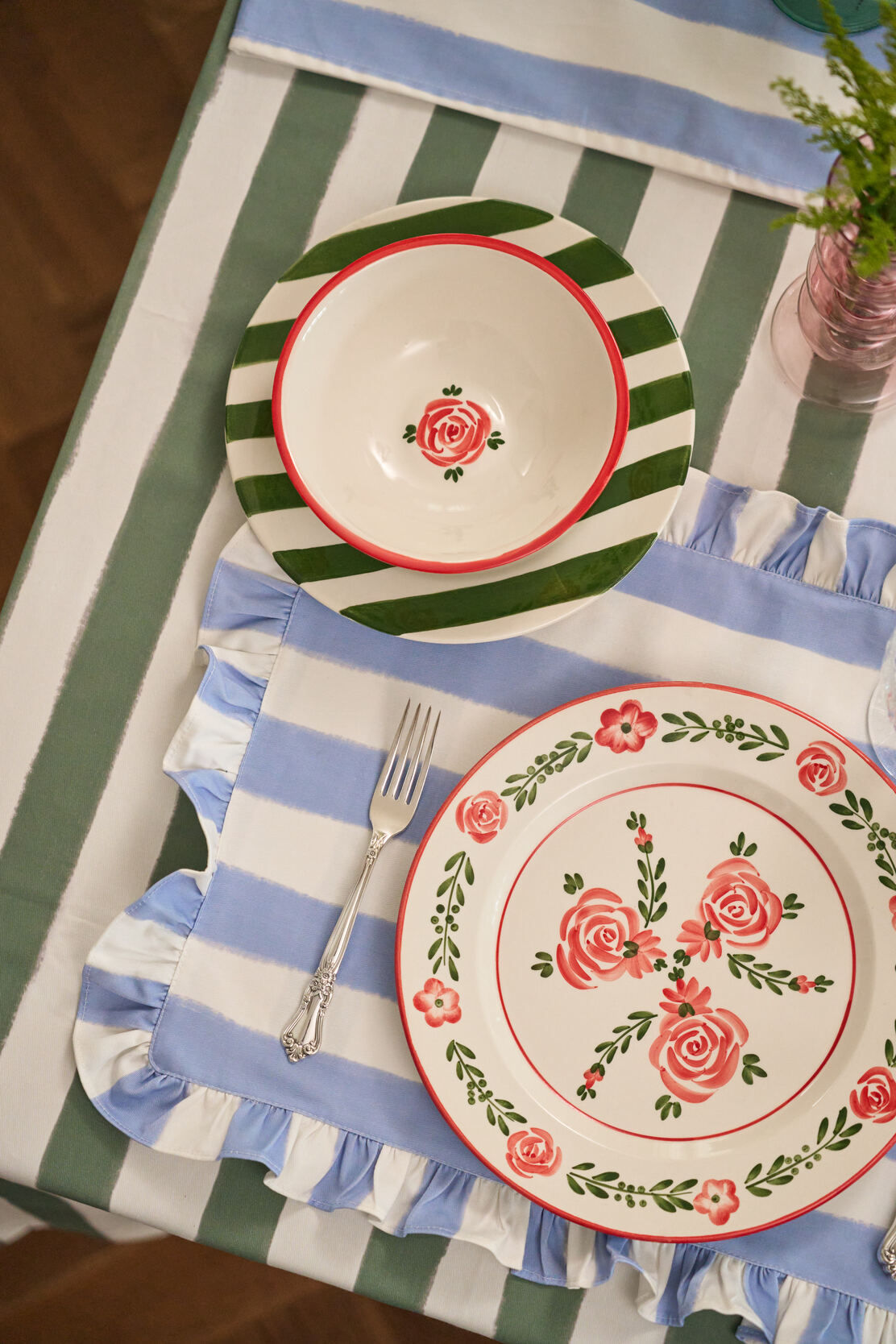 Purple Striped Fabric Placemat - Between Us