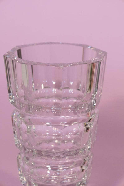 Vintage Art Deco Crystal Vase, Josef Hoffman for Moser
