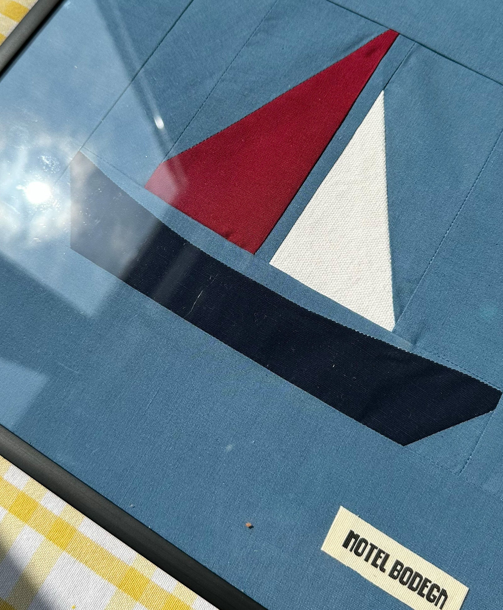 Boat Original Quilted Artwork in Frame