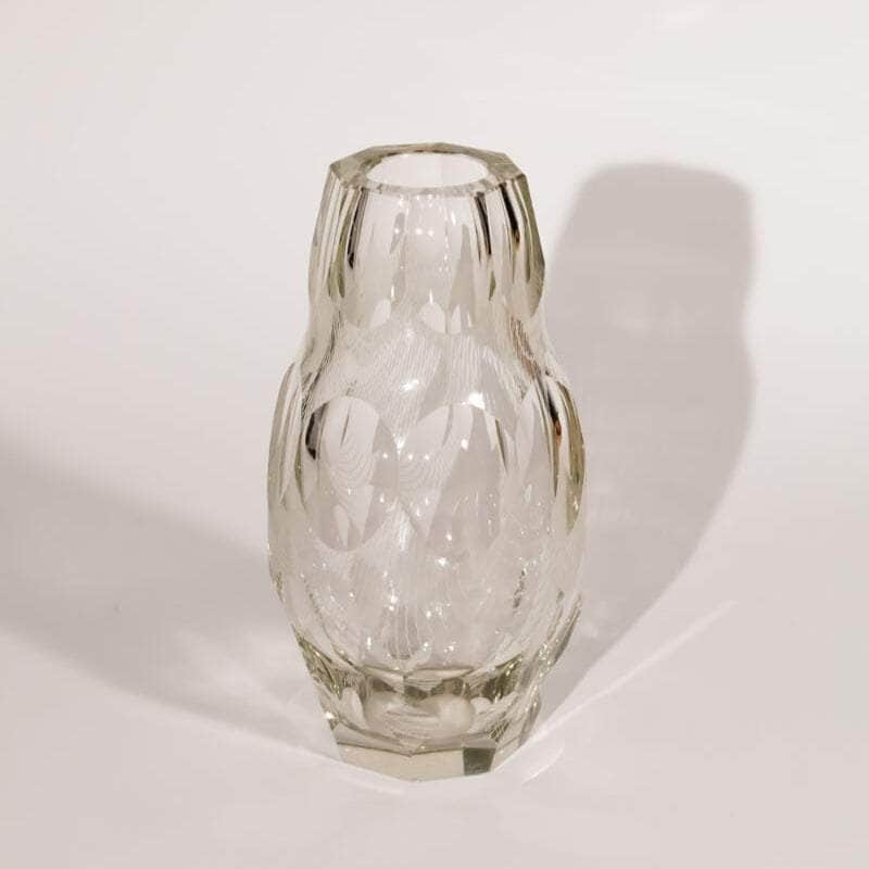 Rare Czech Lattice Glass Vase, Harrachov Glassworks