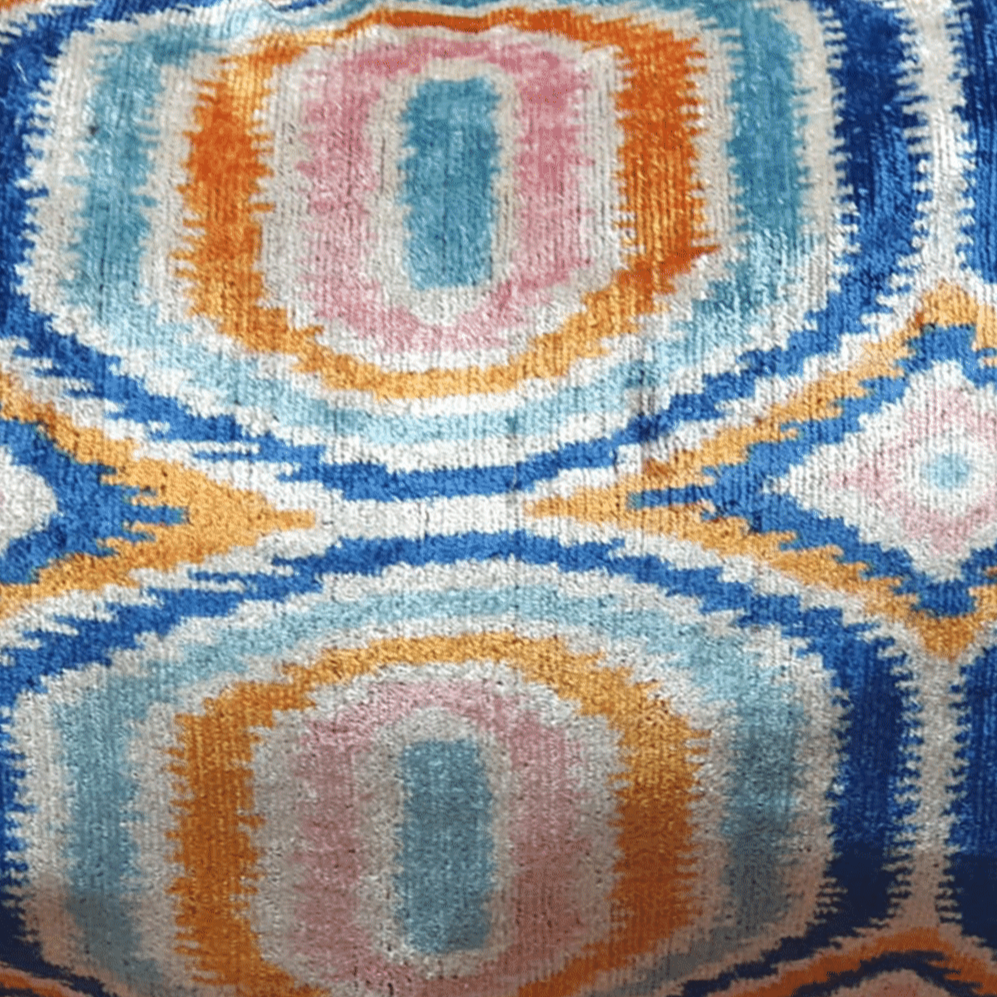 Silk Velvet Cushion - Rounded Orange Shapes