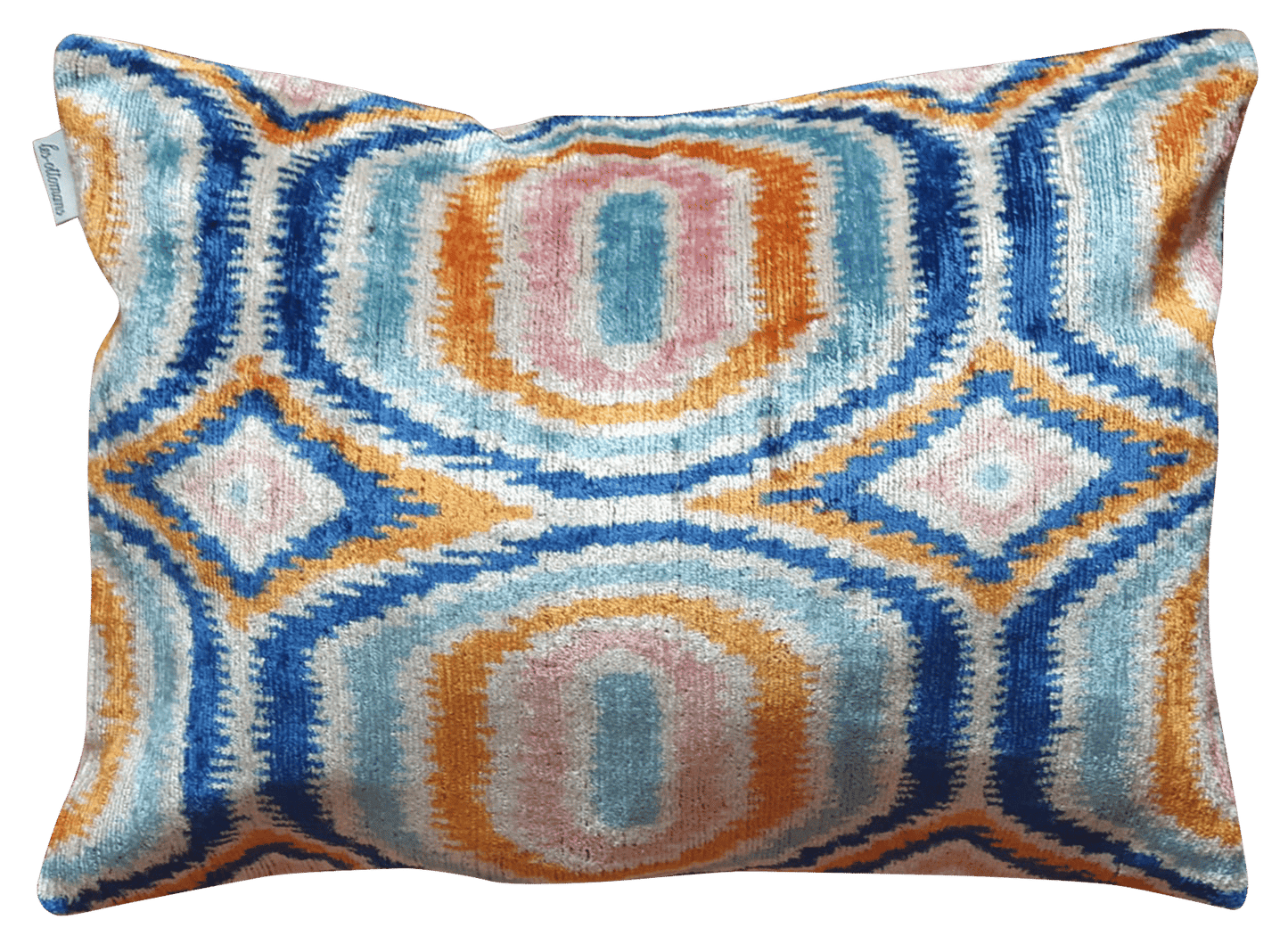 Silk Velvet Cushion - Rounded Orange Shapes