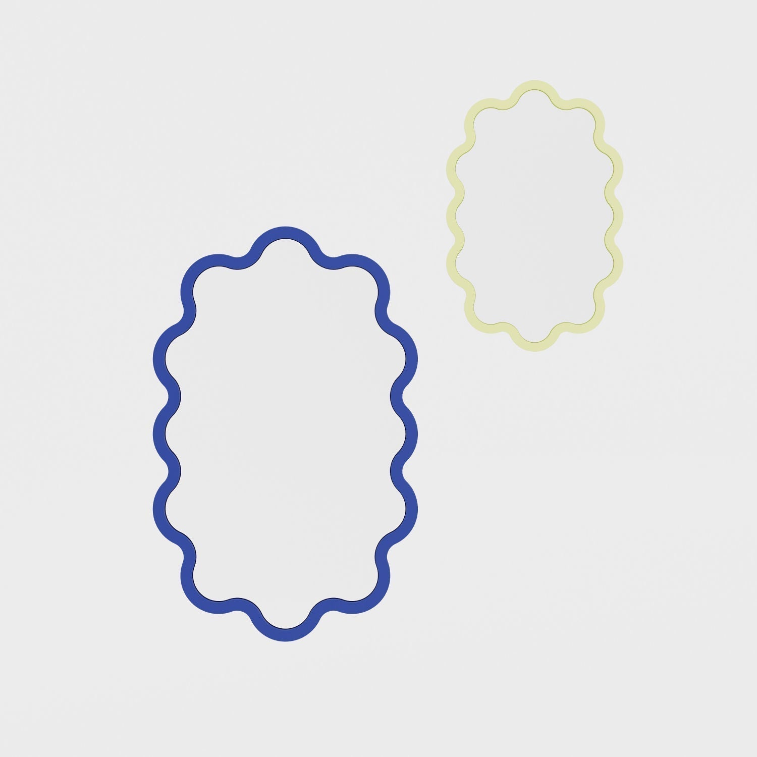 Large Statement Oval Wavy Wall Mirror Available in Custom Colours – Hvyli Oval