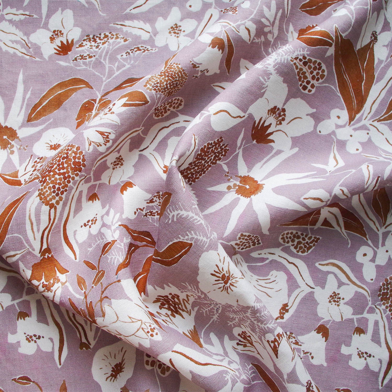 Printed Night Garden Fabric - Lavender