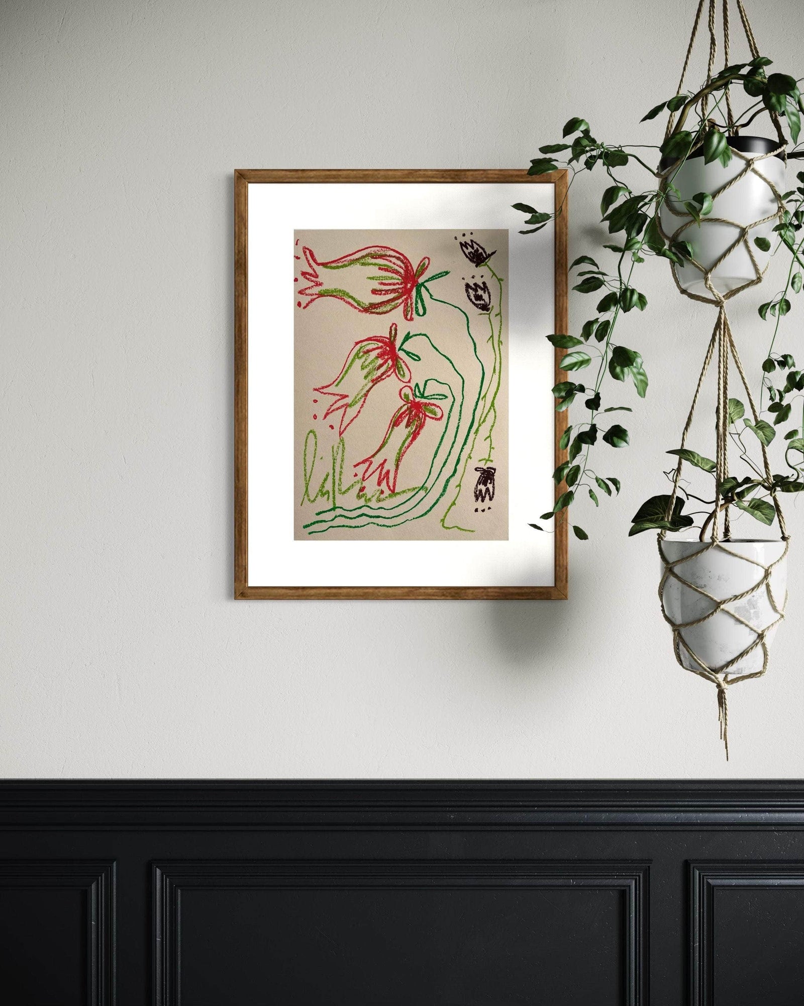 Orange and Brown Florals I Original Painting A3