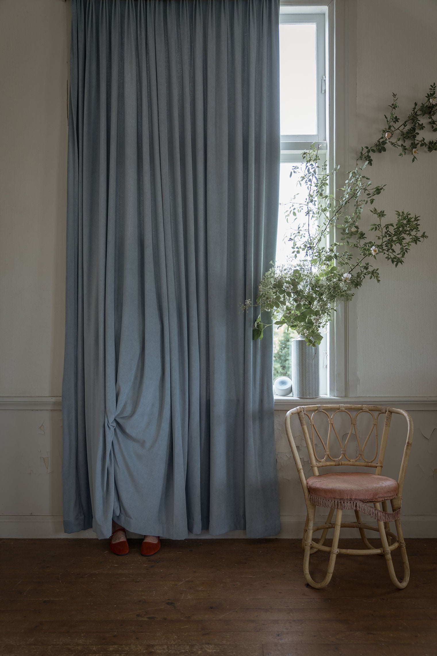 Curtain Velvet Velour Light Blue