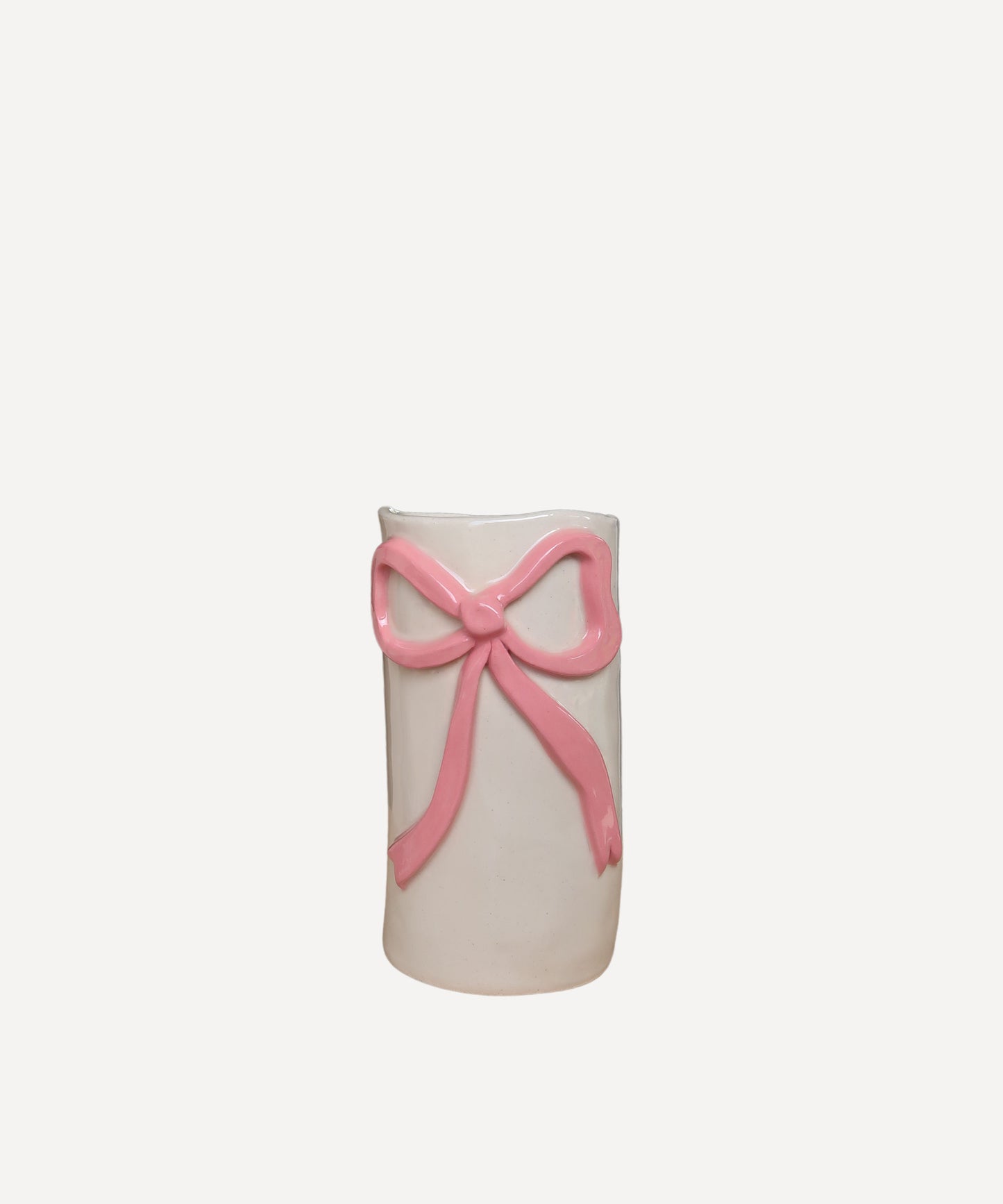 pink wobbly bow vase