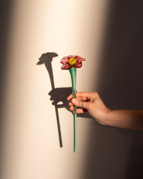 Mouthblown Crystal Flower - Large