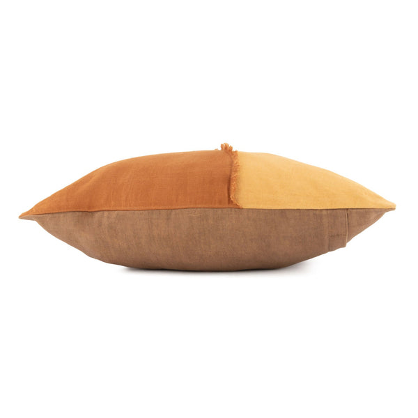 Brown Botanical Linen Pillow Cover