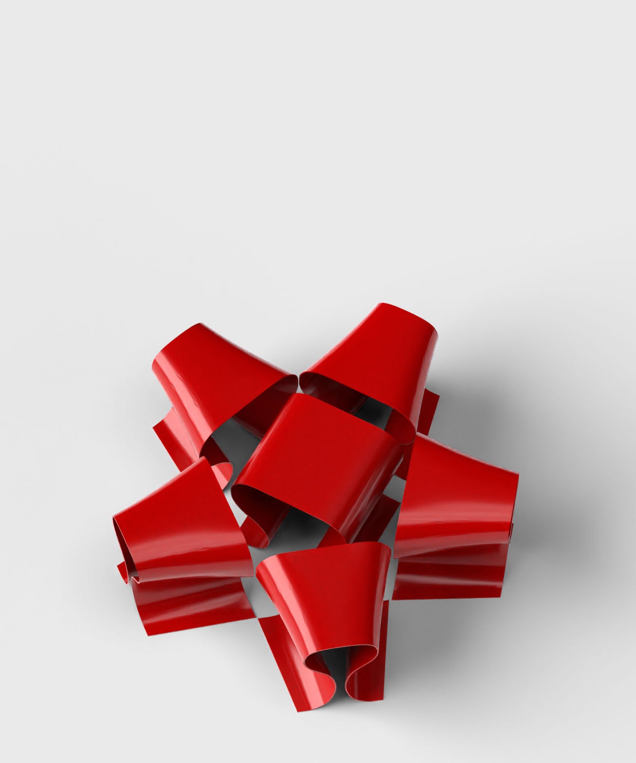 Gift Bow Stools and Side Table Red