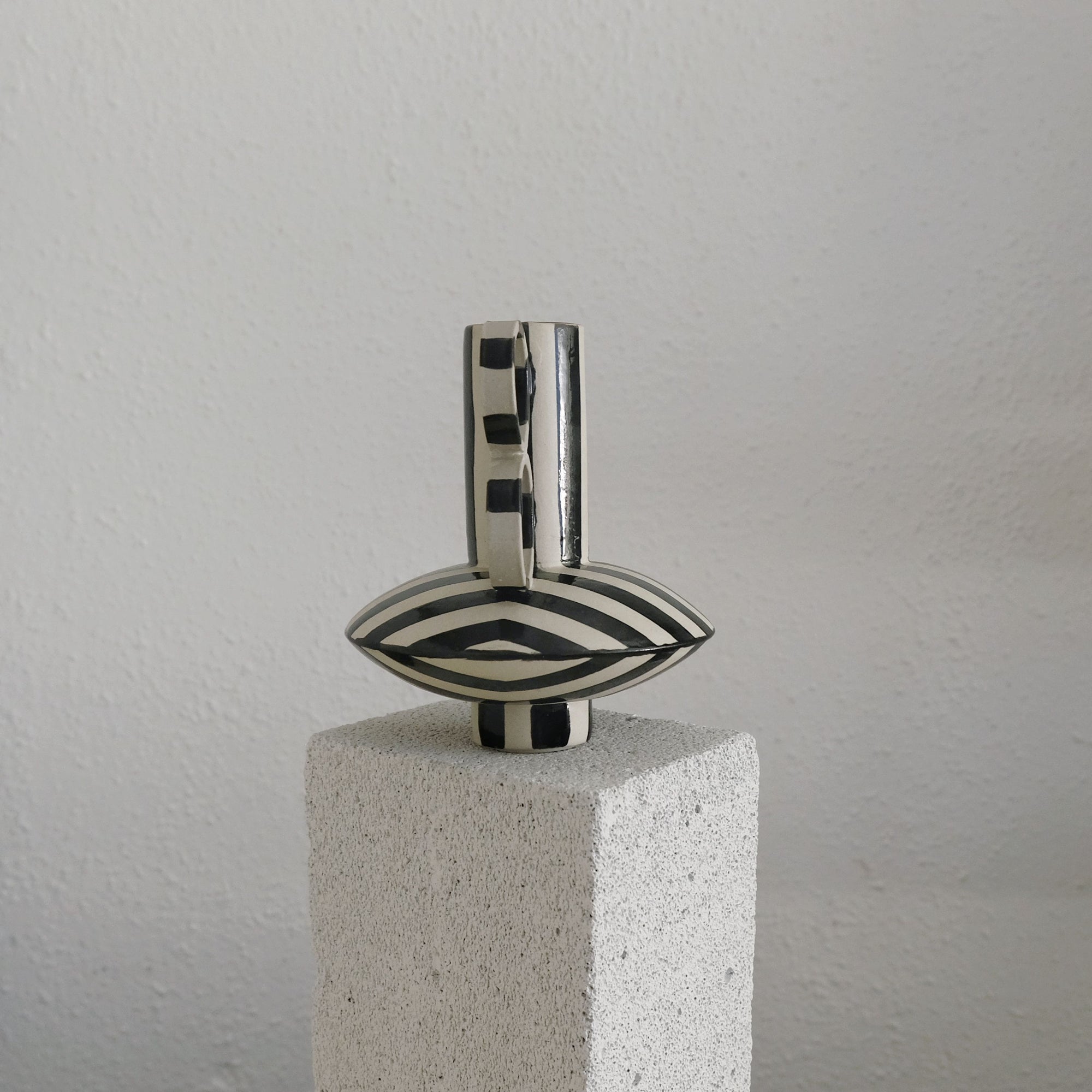 Zebrino - Porcelain Vase - Black and White