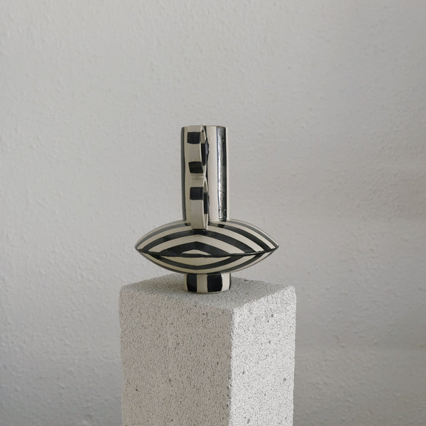 Zebrino - Porcelain Vase - Black and White