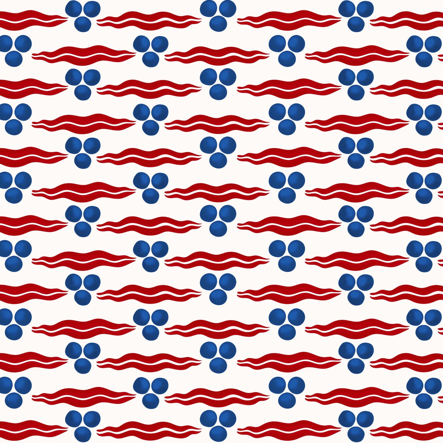 Chintamani Wallpaper - White/Red/Blue
