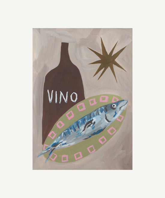 Fish and Vino Dinner Print