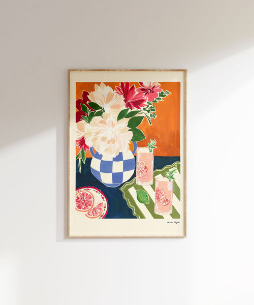 Peonies and Palomas' Print
