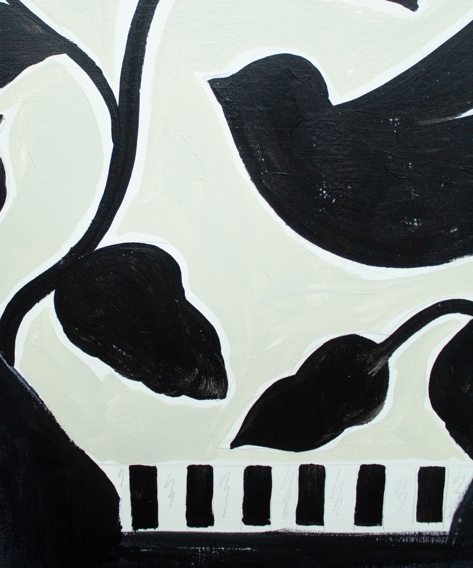 Chalky Black Vase- Original painting