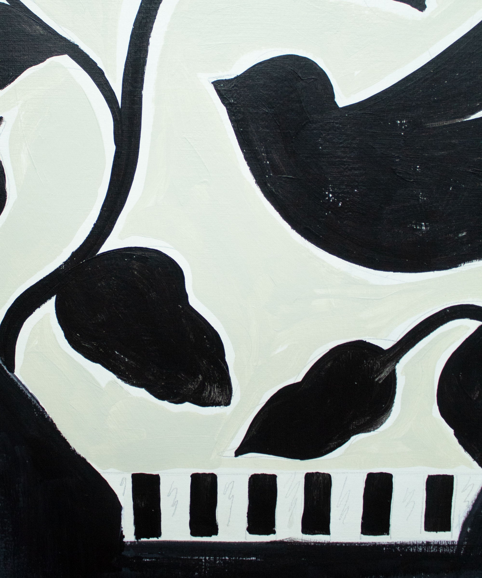 Chalky Black Vase- Original painting