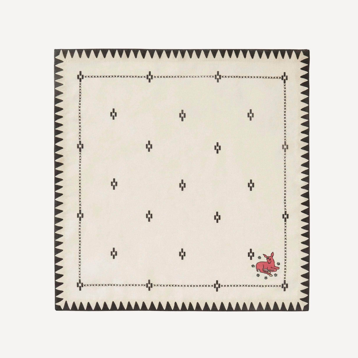 Redwork Napkins in Black- Set of Four