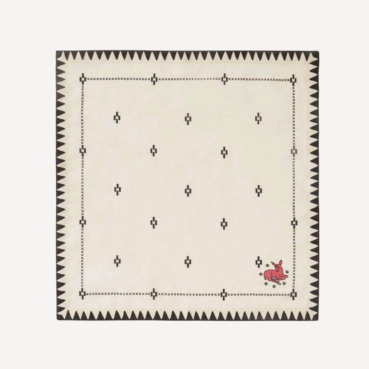 Redwork Napkins in Black- Set of Six