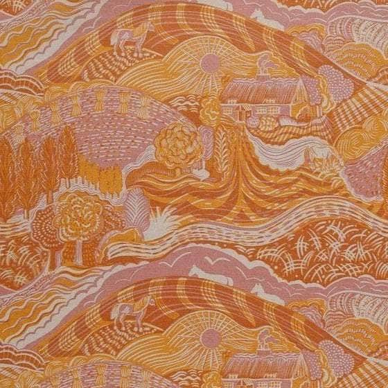 The Plough Fabric in Pink and Gold