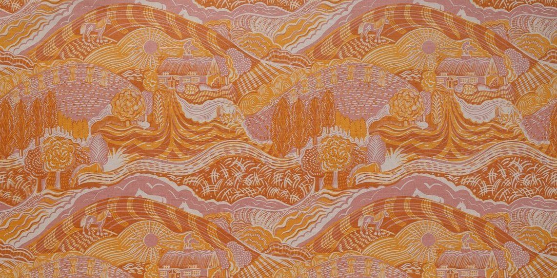 The Plough Fabric in Pink and Gold