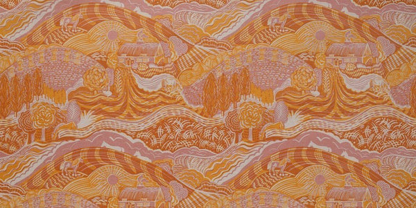 The Plough Fabric in Pink and Gold