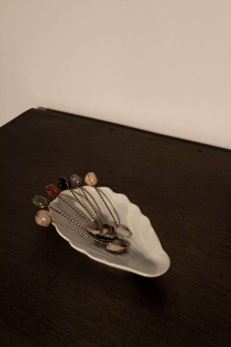 Demitasse Spoon Set with Stones