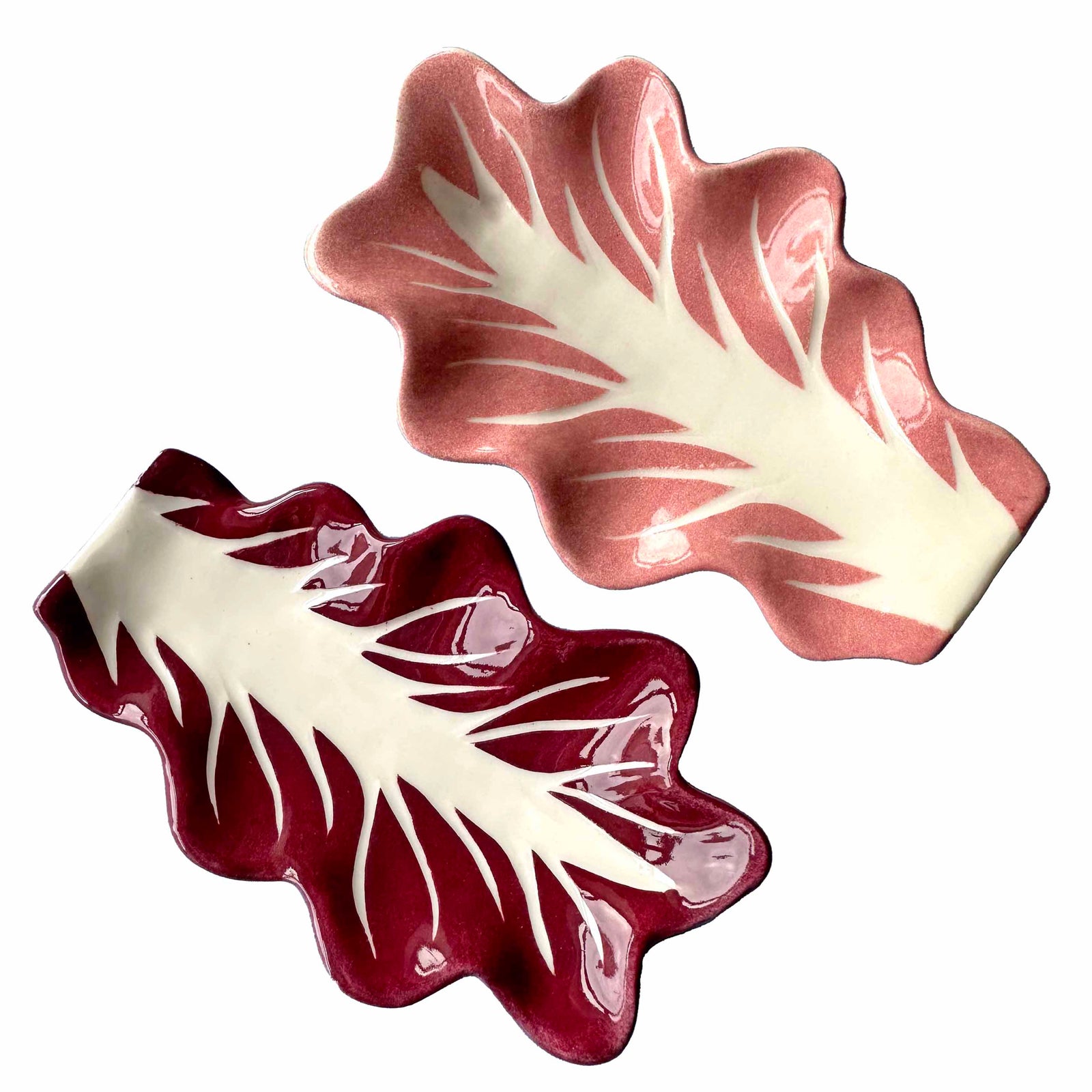 Radicchio Leaf Dish Pair