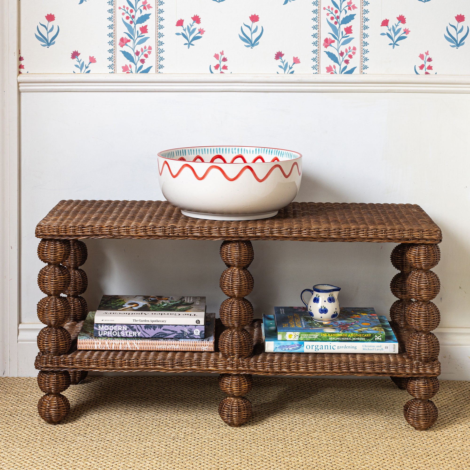 Bobbin Rattan Bench