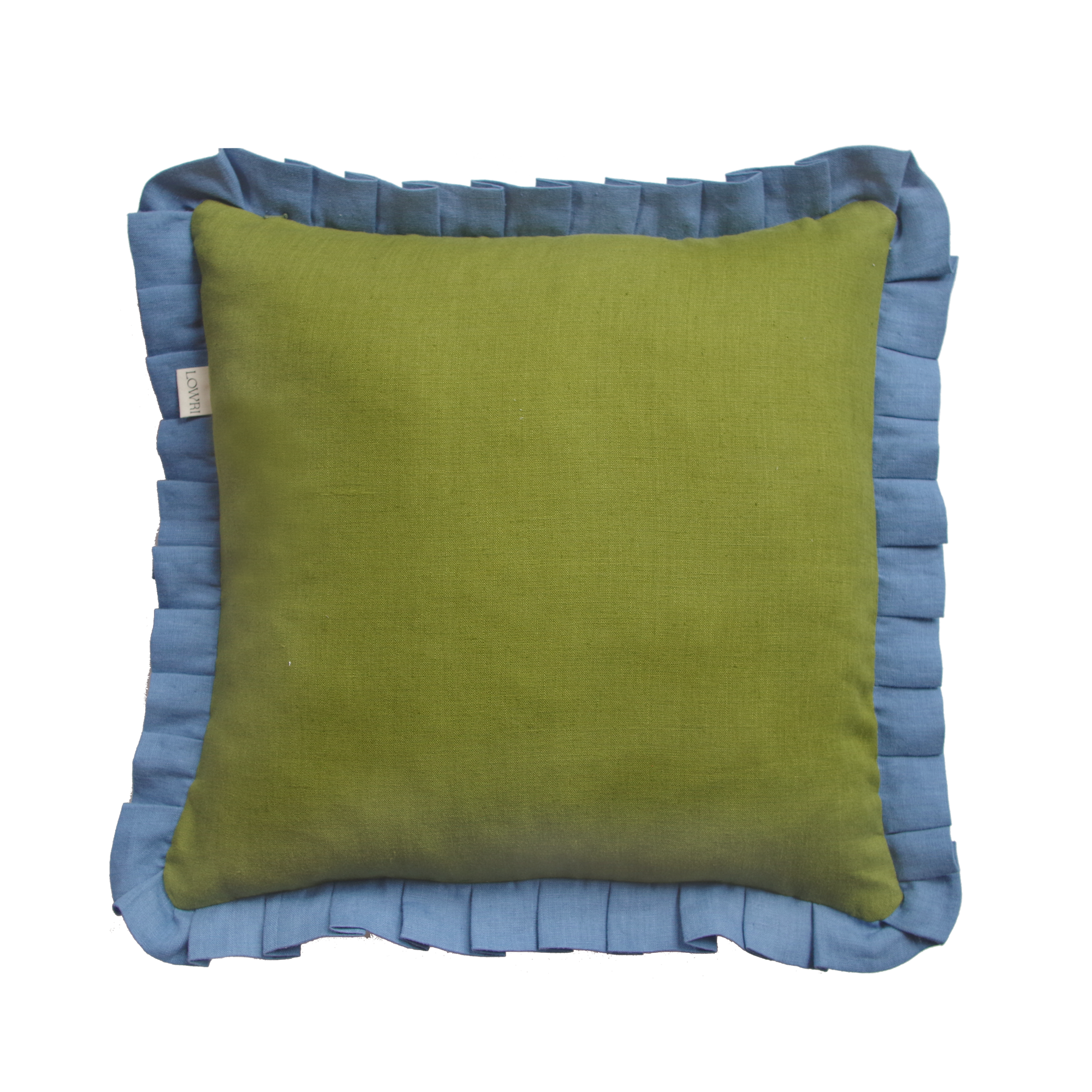 Printed Little Check Frill Cushion
