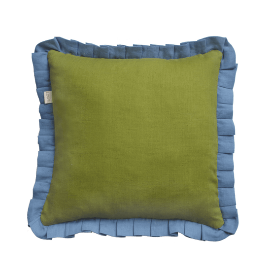 Printed Little Check Frill Cushion