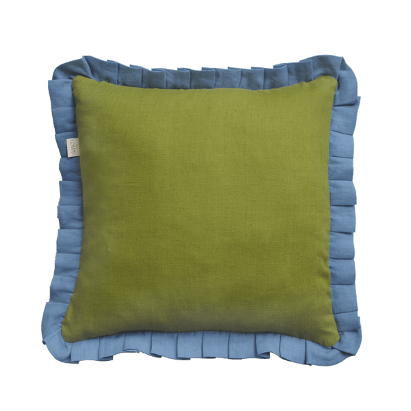 Printed Little Check Frill Cushion
