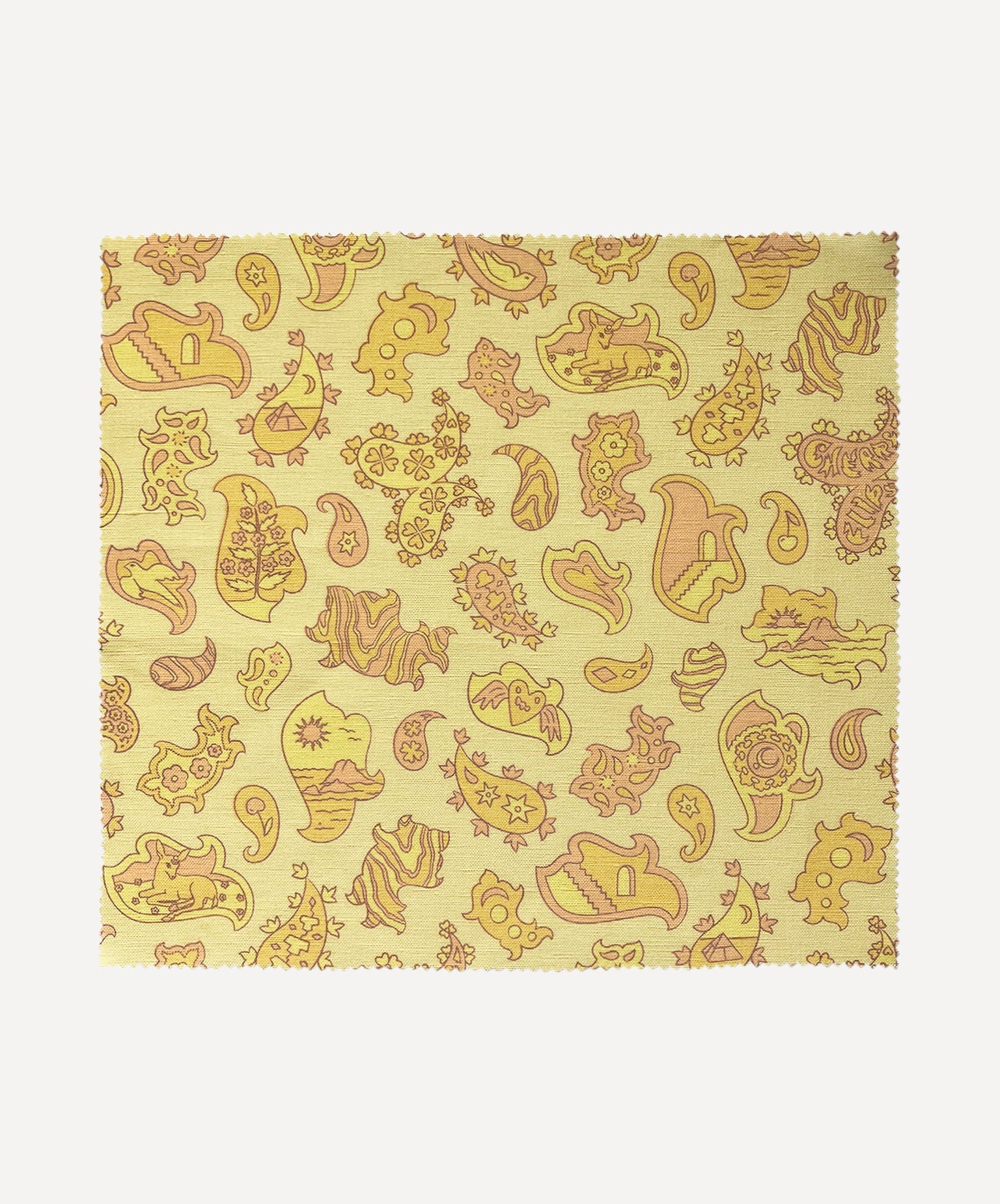 Interiors Fabric- Signature Paisley in Soft Yellow/ Peach