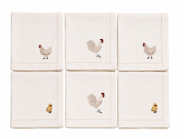 Farm - Farm Animals Embroidery Table Napkin (Set of 6)