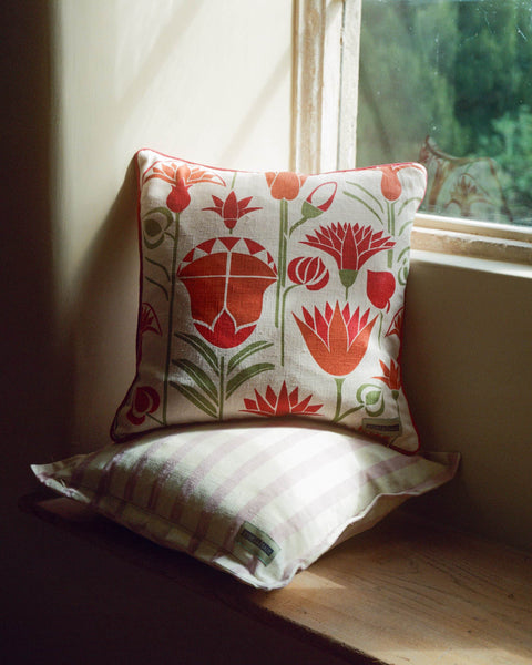Lotus Cushion (Orange and Magenta)