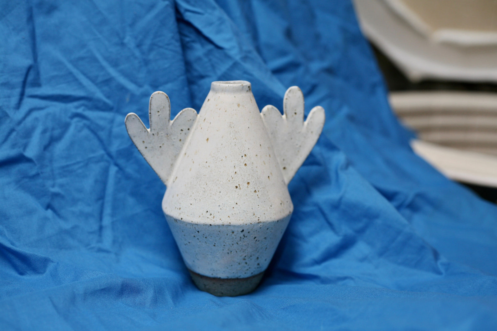 Diamond Vase with Flower Handles