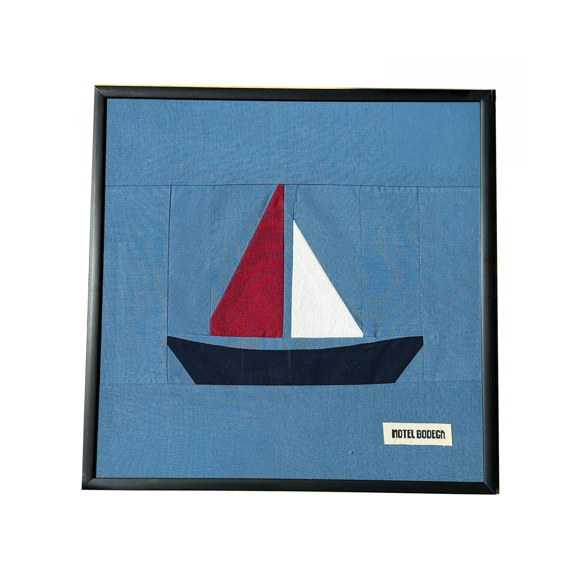 Boat Original Quilted Artwork in Frame