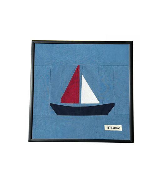 Boat Original Quilted Artwork in Frame