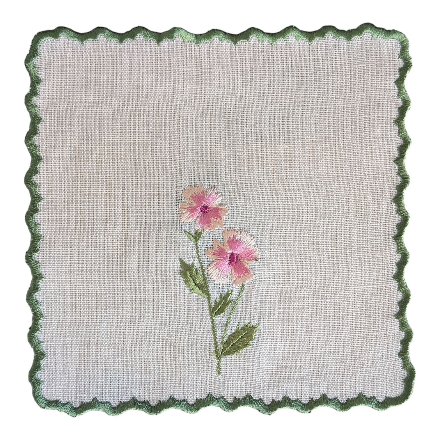 FLORAL - Floral Embroidery Cocktail Napkin Set (set of 6)