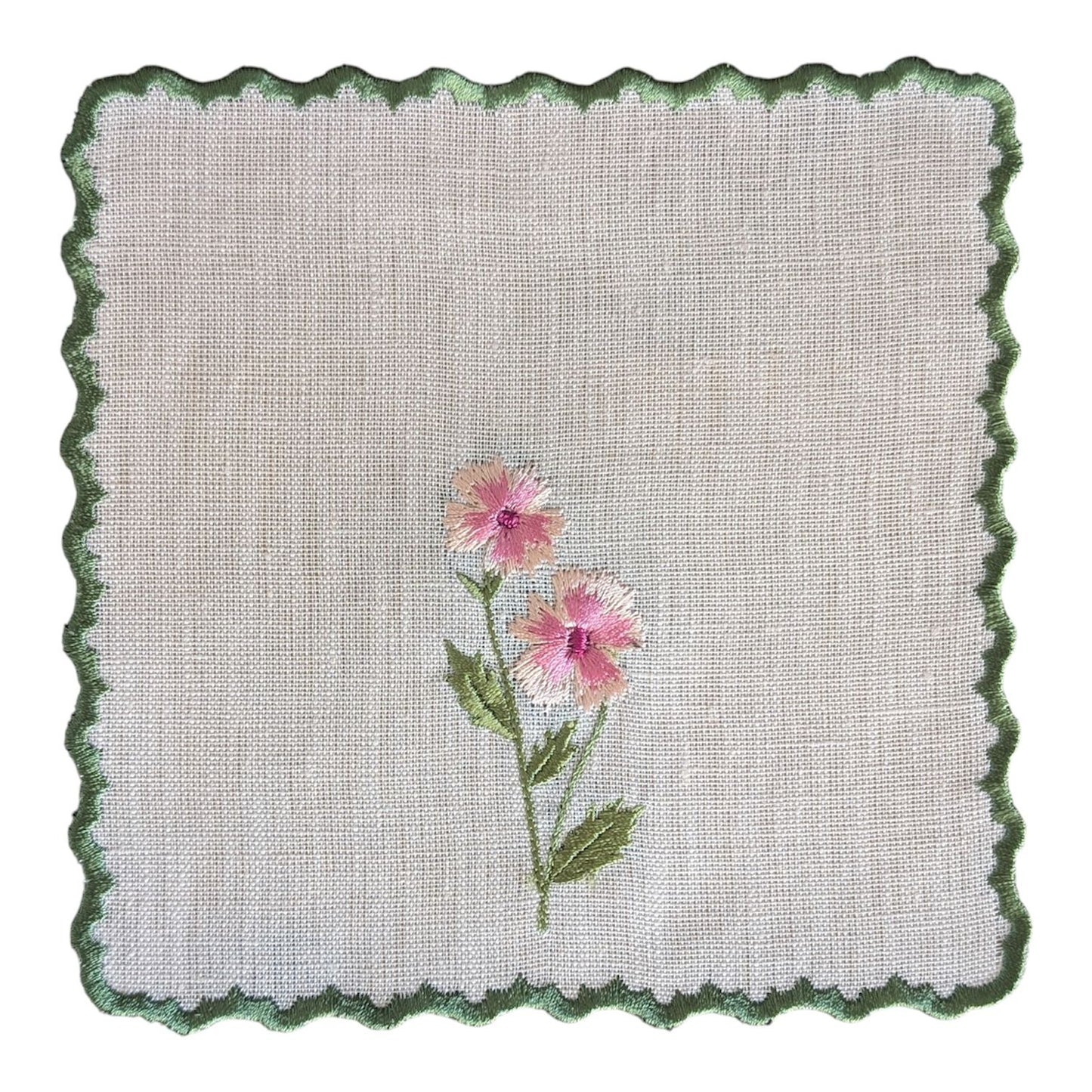 FLORAL - Floral Embroidery Cocktail Napkin Set (set of 6)